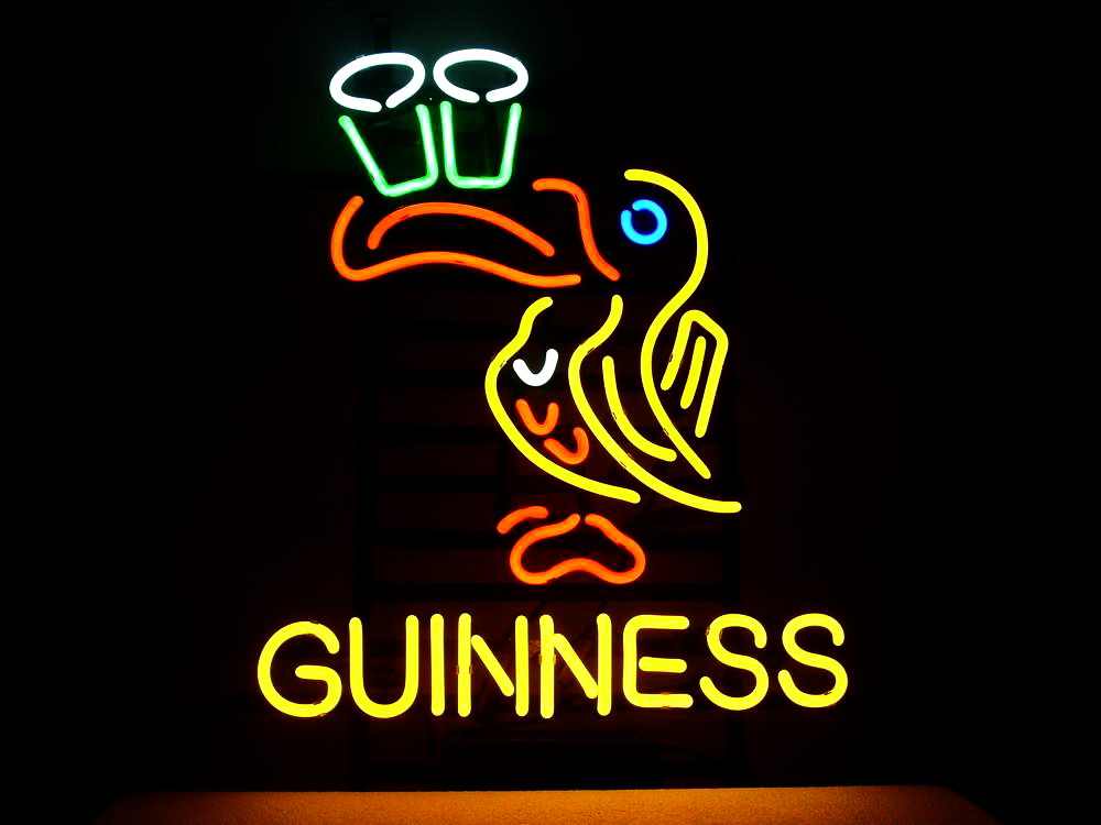 Guinness Irish Lager Ale Bird Neon Sign